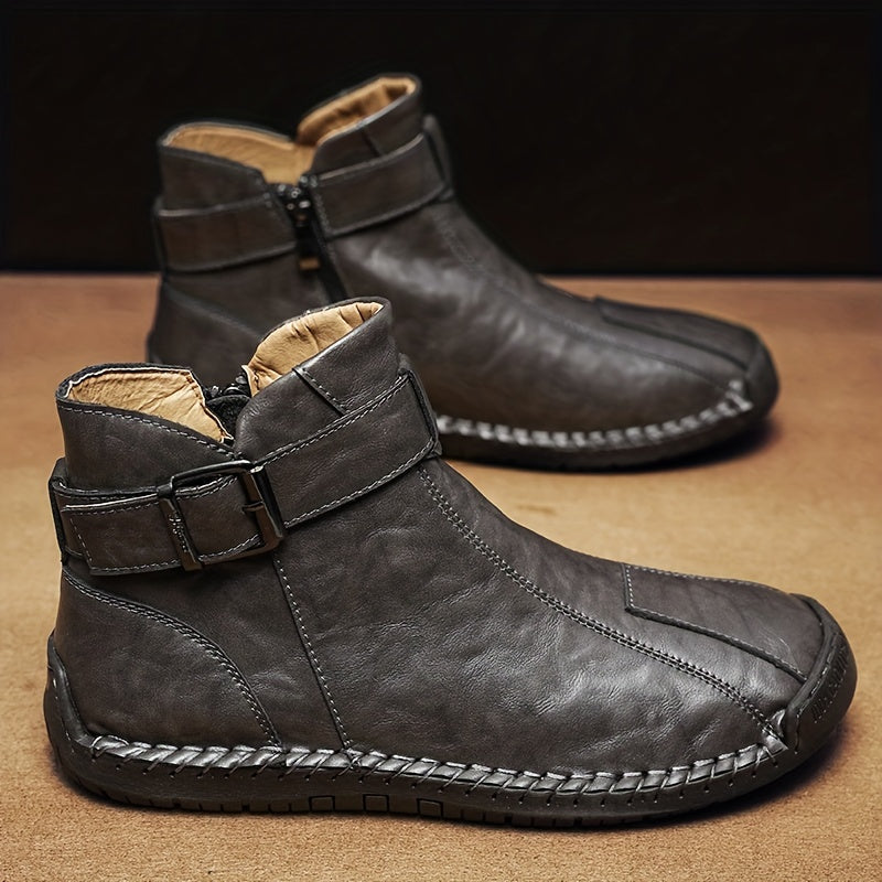 Men's Autumn/Winter High-Top Zippered Handcrafted Fashion Boots