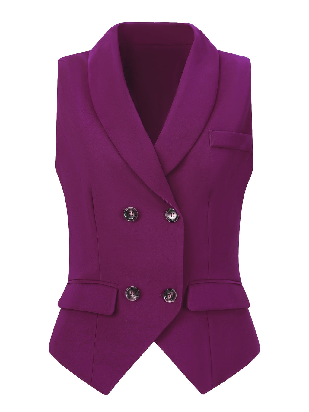 Women's Suit Vest Double Breasted Lapel Dressy Waistcoat Vest