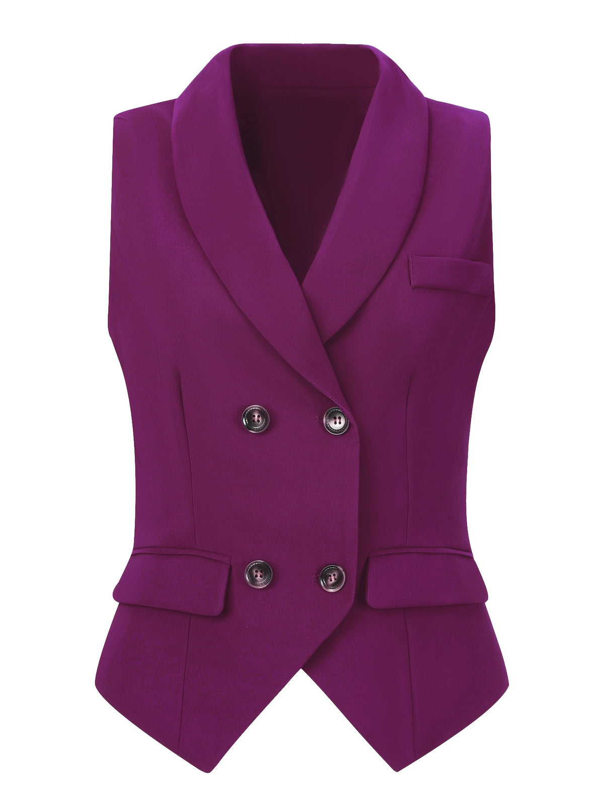 Women's Suit Vest Double Breasted Lapel Dressy Waistcoat Vest