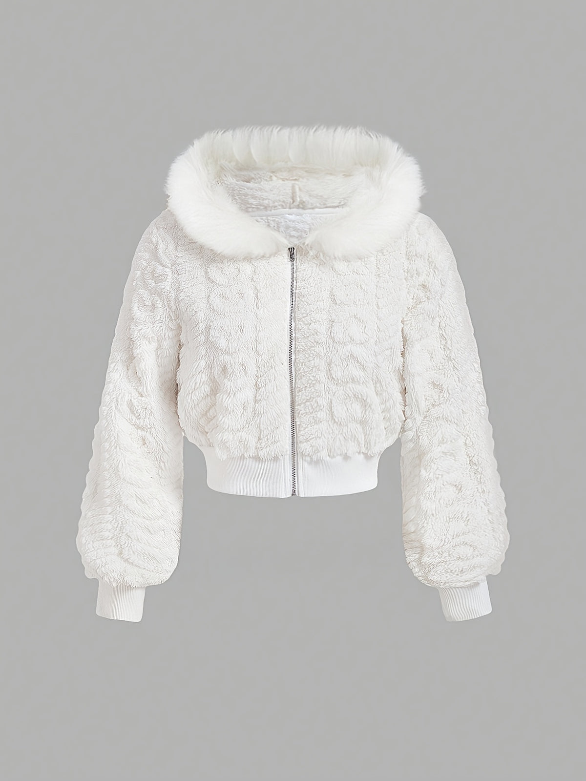 Women's Fashion Zip-Up Short Faux Fur Coat
