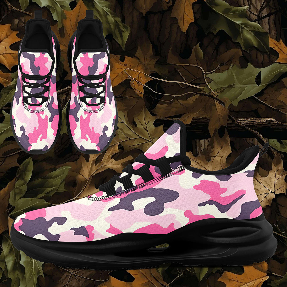 Men'S Plus Size Camouflage Sneakers, Stylish Chunky Athletic Footwear, Breathable Lightweight Running Shoes for Street Style, Casual Walking Footwear with Midsole Suspension Features