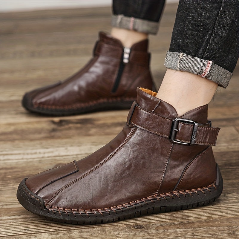 Men's Autumn/Winter High-Top Zippered Handcrafted Fashion Boots