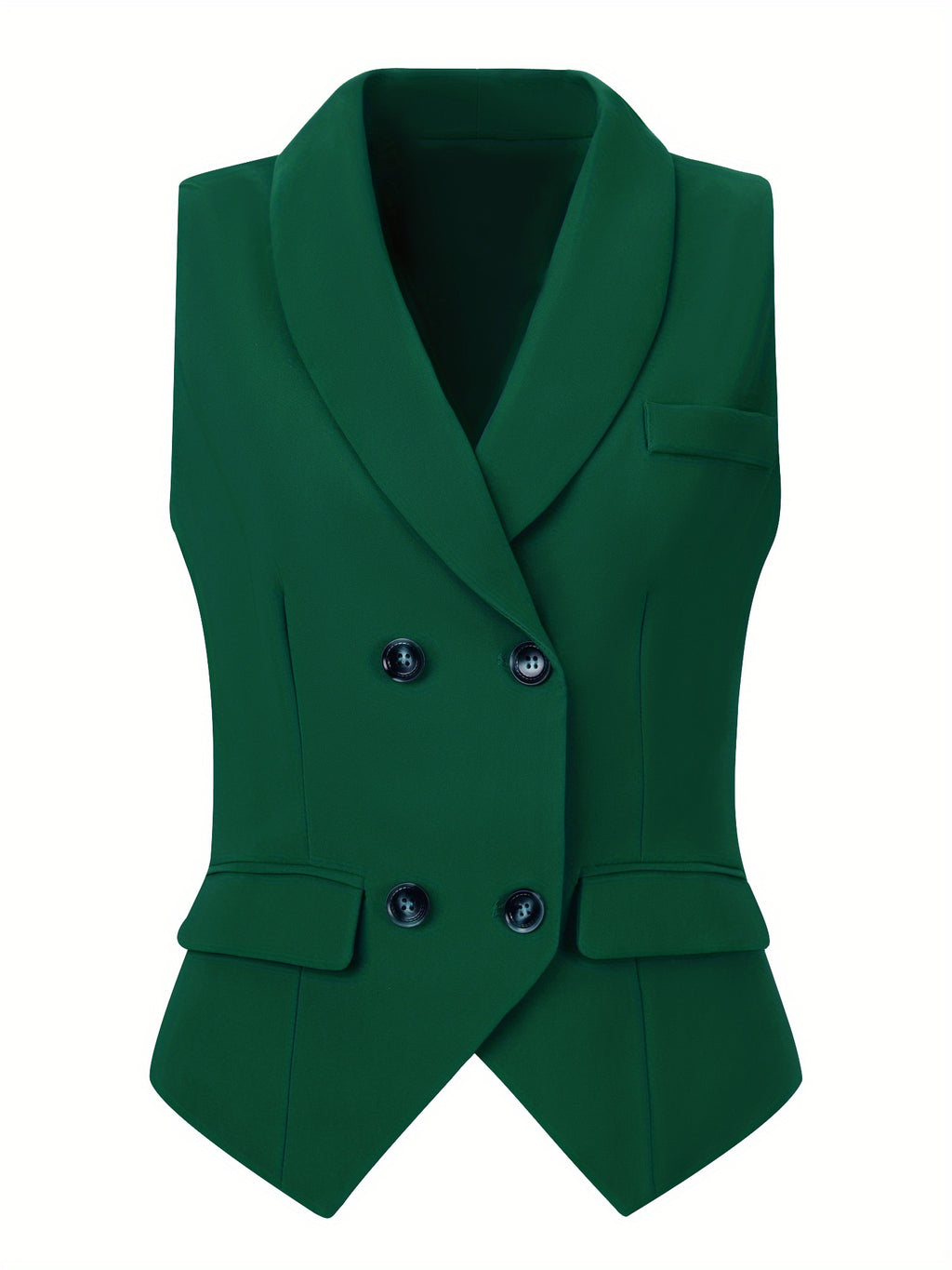 Women's Suit Vest Double Breasted Lapel Dressy Waistcoat Vest