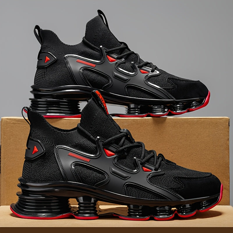 Men's Breathable Low-Top Sneakers Running Shoes with Cool Mesh Upper & Cushioned Sole - Lightweight Athletic Suitable for Gym,, Casual Wear, Spring/Fall Training - Round Toe Low-Top Athletic Footwear