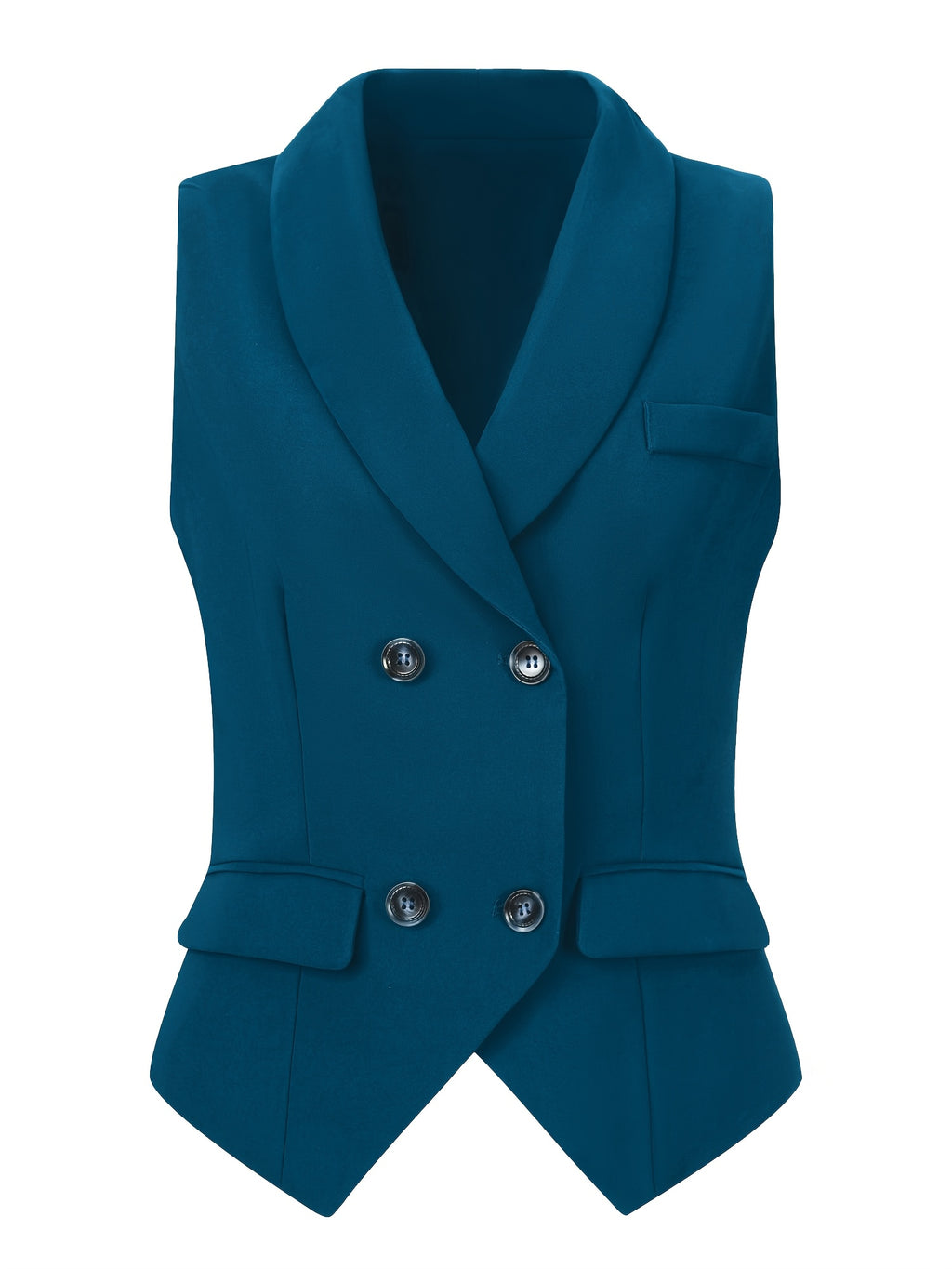 Women's Suit Vest Double Breasted Lapel Dressy Waistcoat Vest