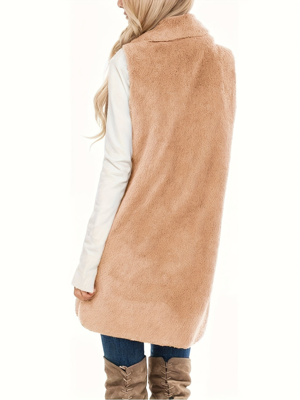 Autumn Winter Women'S Fleece Sleeveless Vest, Soft Warm Gilet, Casual Loose Fit, Perfect for Layering, Daily Wear, Office, Outdoor, Valentine'S Day And Easter Outfits, Women'S Stylish Winter Outerwear