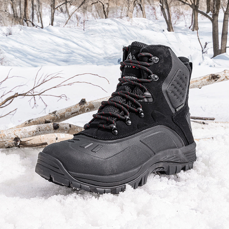 NORTIV 8 Men's Insulated Waterproof Construction Hiking Winter Snow Boots Winter Work Hunting Ice Fishing Trekking Outdoor Adventures