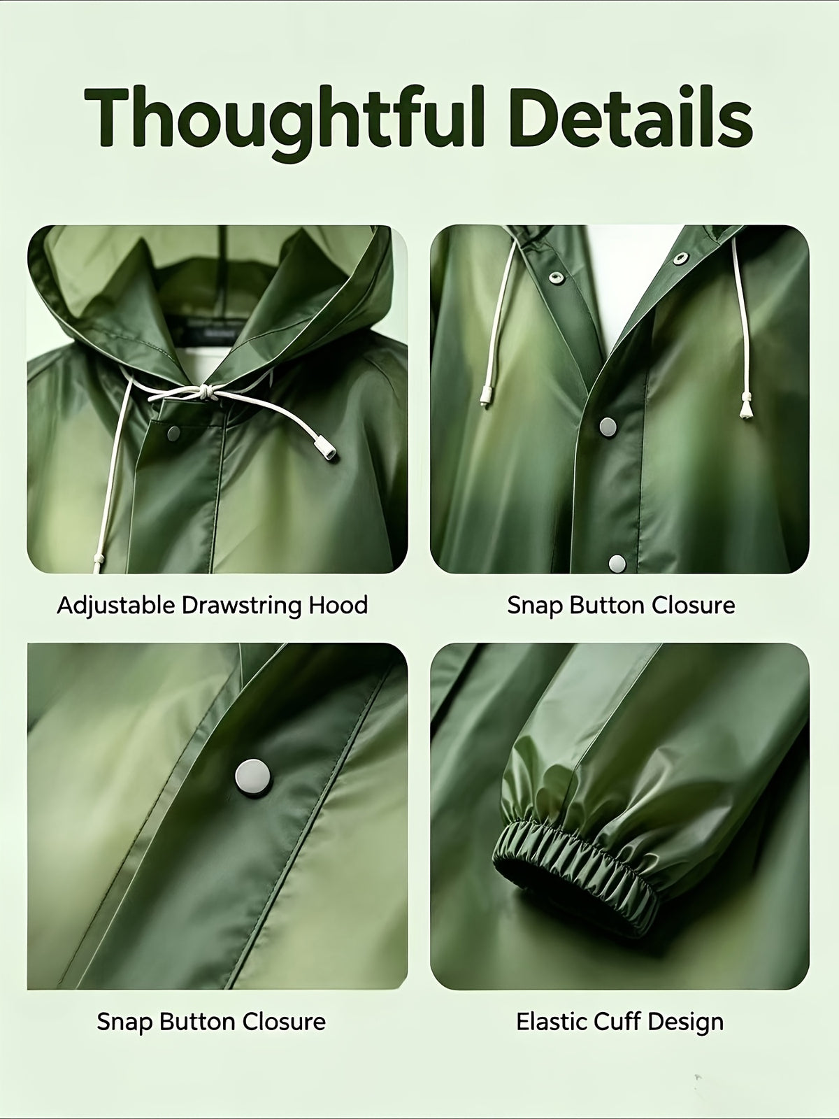 1pc/2pcs EVA Men'S/Women'S Raincoat Single And Set Available, "1pc Raincoat" Or "2pcs Raincoat And Pants", Lightweight Gear, Suitable for Outdoor, Camping, And Travel