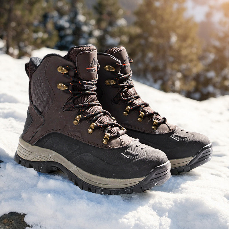 NORTIV 8 Men's Insulated Waterproof Construction Hiking Winter Snow Boots Winter Work Hunting Ice Fishing Trekking Outdoor Adventures