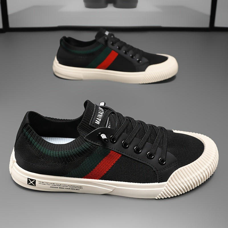 1 Pair of Breathable Canvas Shoes, Men's, Comfortable, Suitable for All Seasons, Outdoor Commuting and Casual Wear, Lightweight, Large Size, Ideal for Running and Training