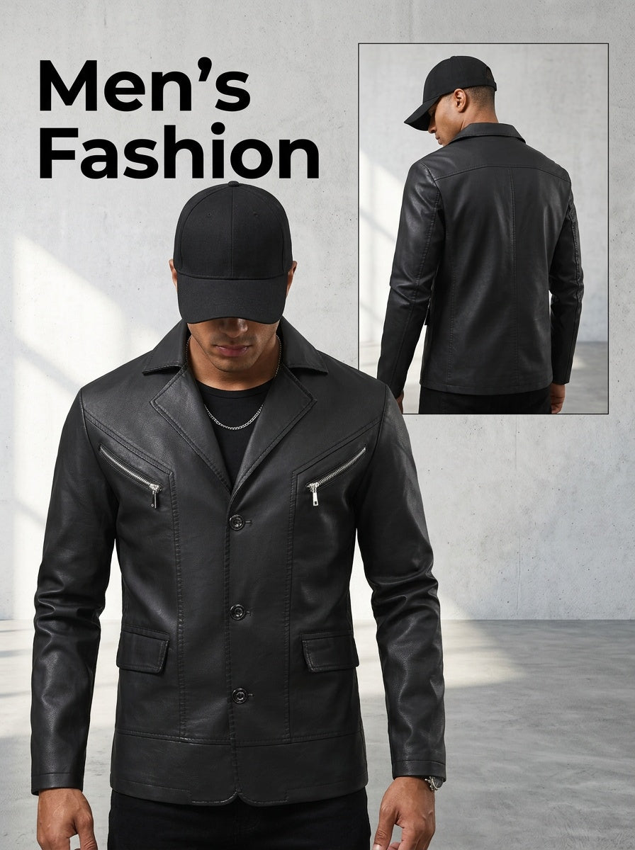 [Pearson OBM] Men'S Casual Jacket, Solid Color Fashion Versatile Suit Jacket, Suitable for Daily Commuting Wear