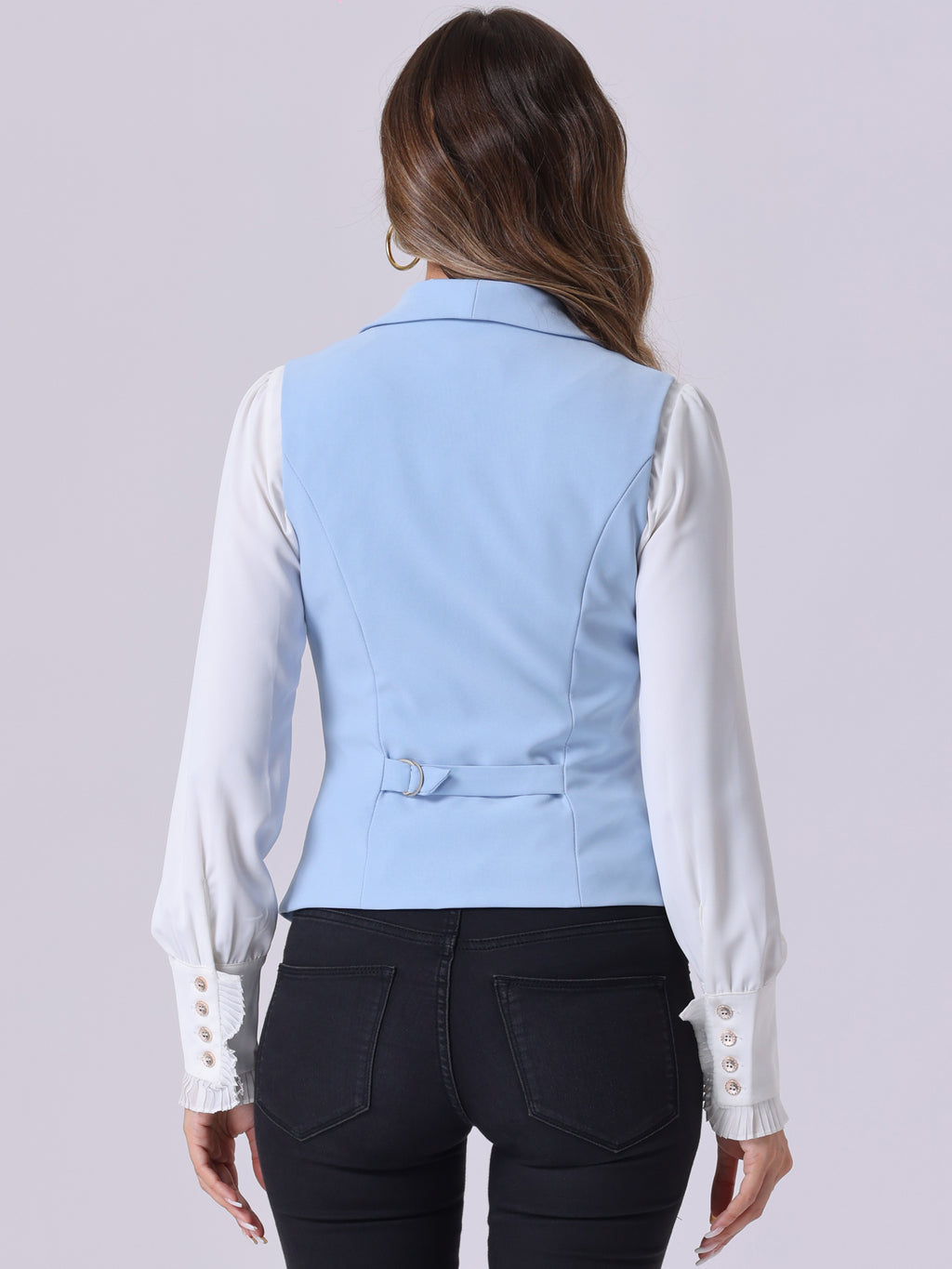 Women's Suit Vest Double Breasted Lapel Dressy Waistcoat Vest