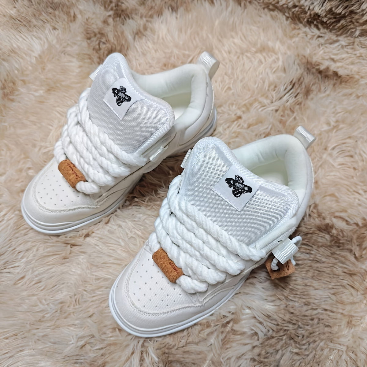 Winter New White Thickened Tongue Bread Shoes Men'S Shoes Women'S Shoes Large Size Casual Skateboard Shoes