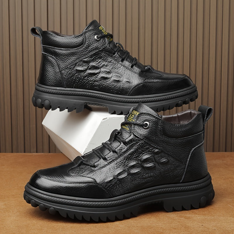 Genuine Leather Premium Fleece-Lined Comfortable Warm Boots Snow Boots