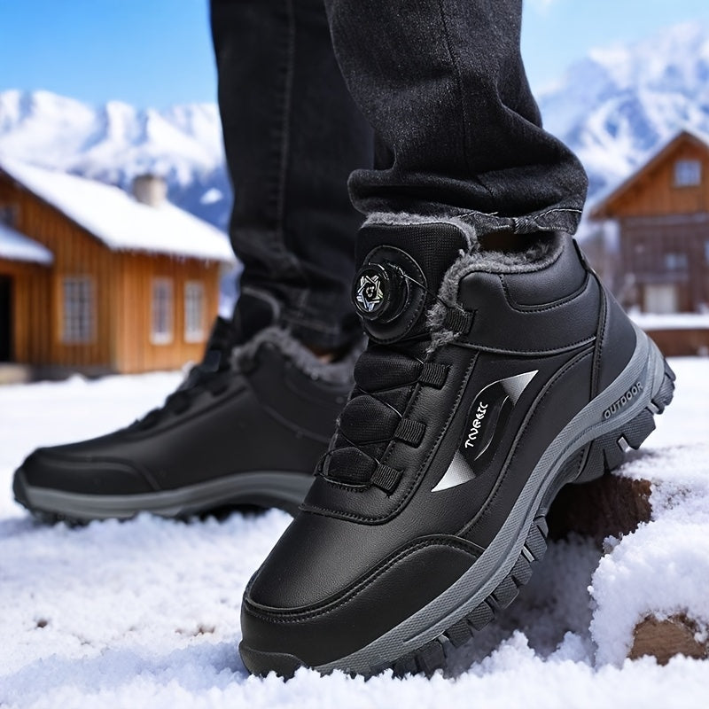 Men's Ankle Boots, Men's Sneakers, Men's Autumn/Winter Plush-Lined Thickened Warm Casual Sneakers