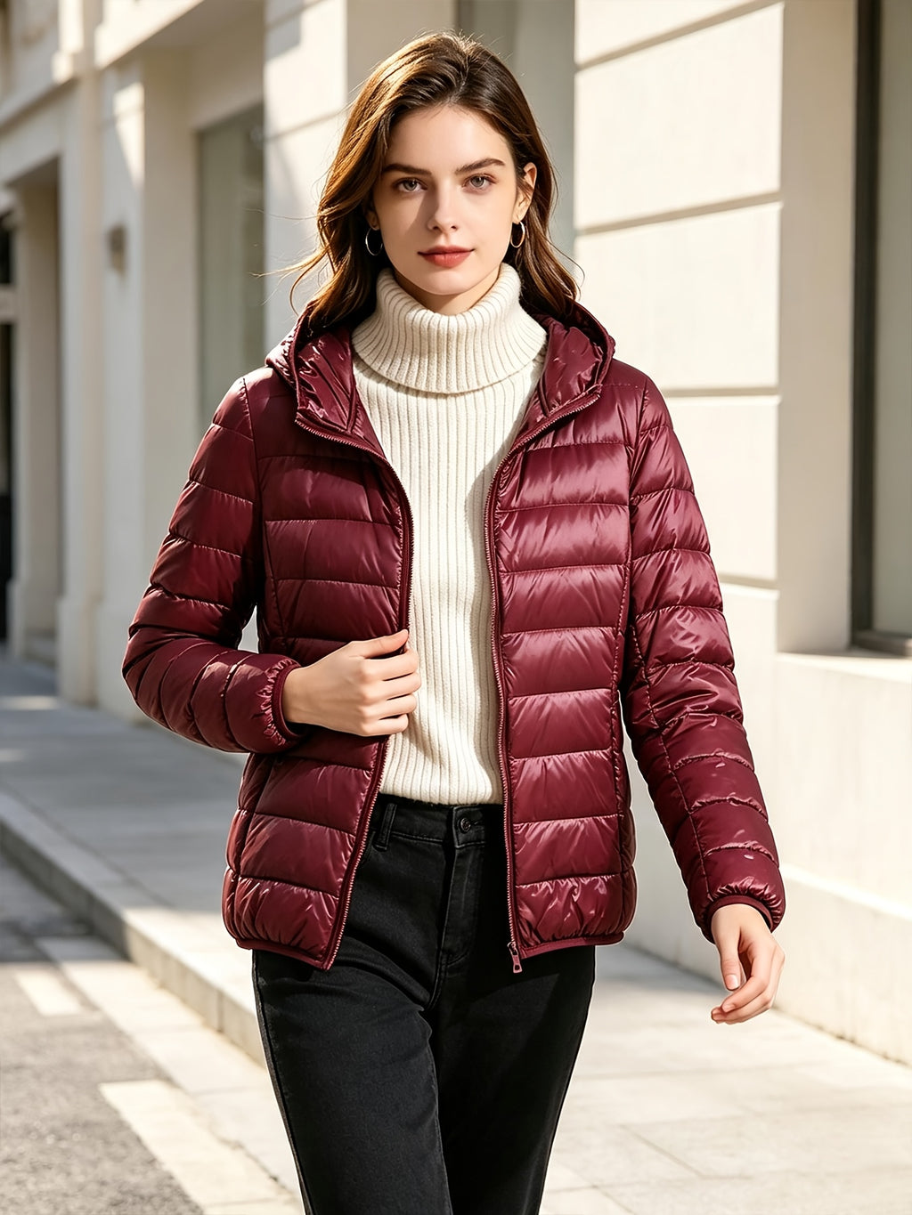 Winter Down Jacket Women'S Short Lightweight Thickened Korean Version Outfit Hot White Duck Down Warm Coat