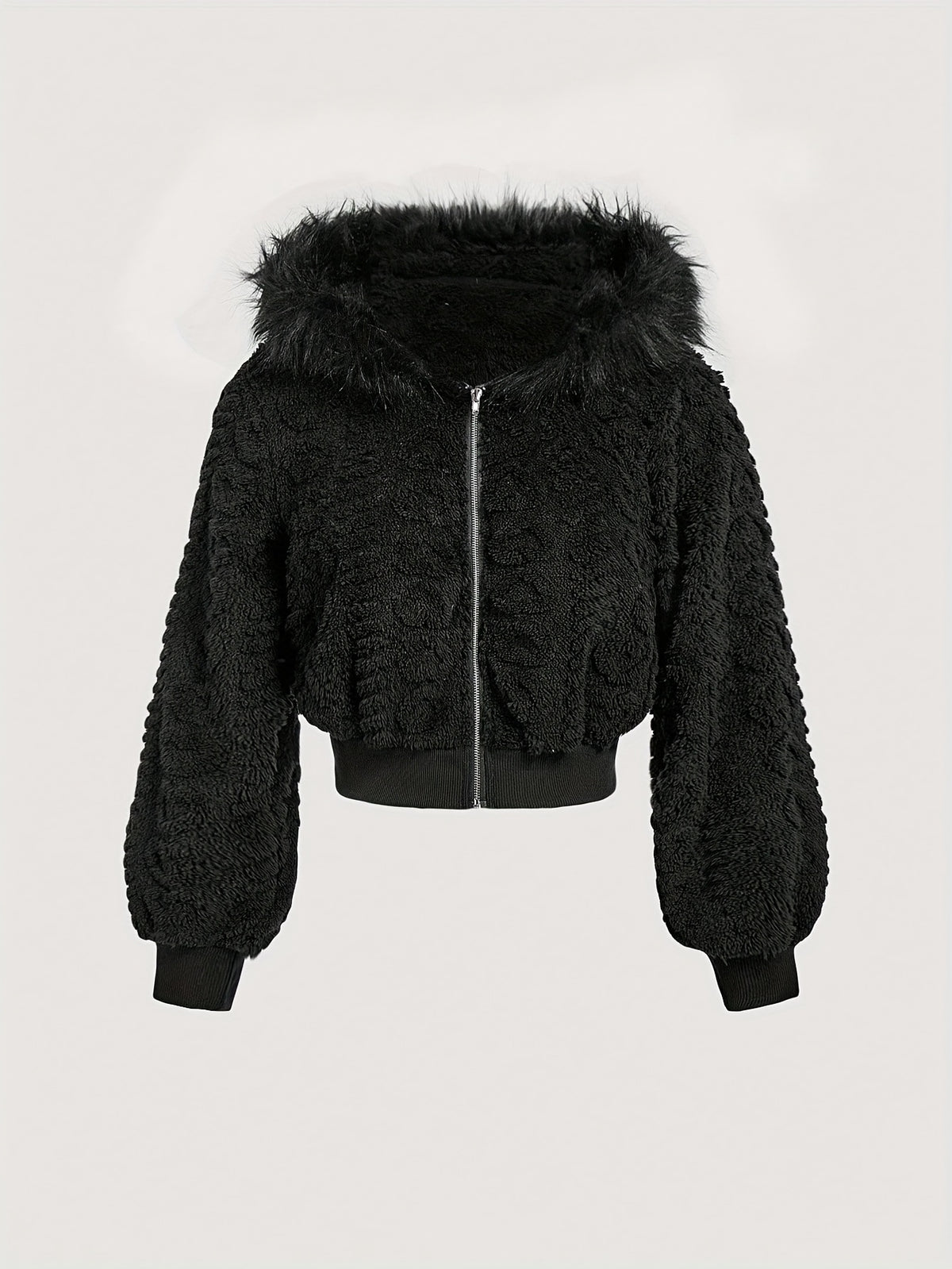 Women's Fashion Zip-Up Short Faux Fur Coat