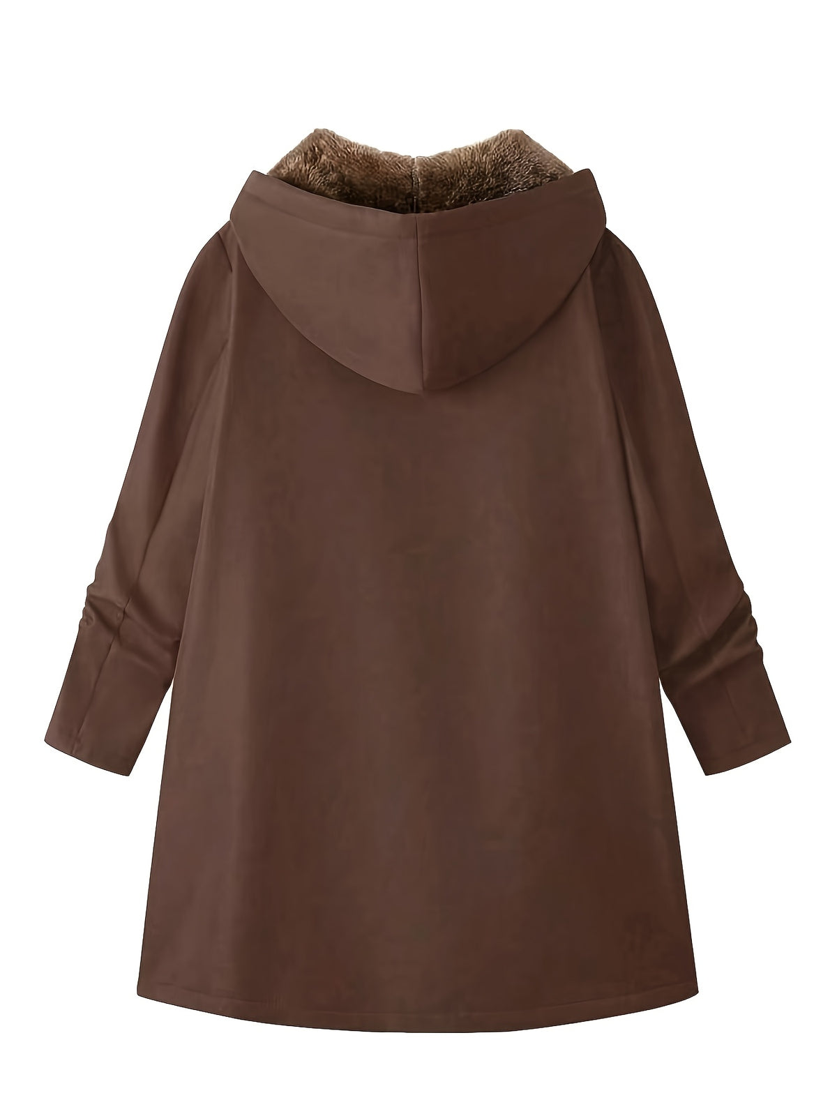 Solid Color Thermal Lined Hooded Jacket for Autumn/Winter Warmth and Casual Wear