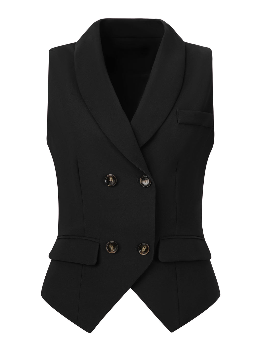 Women's Suit Vest Double Breasted Lapel Dressy Waistcoat Vest
