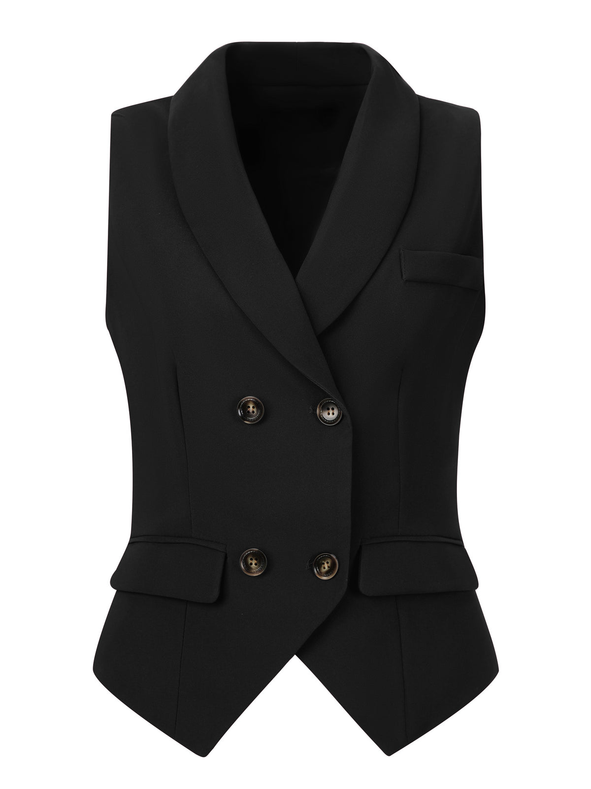 Women's Suit Vest Double Breasted Lapel Dressy Waistcoat Vest