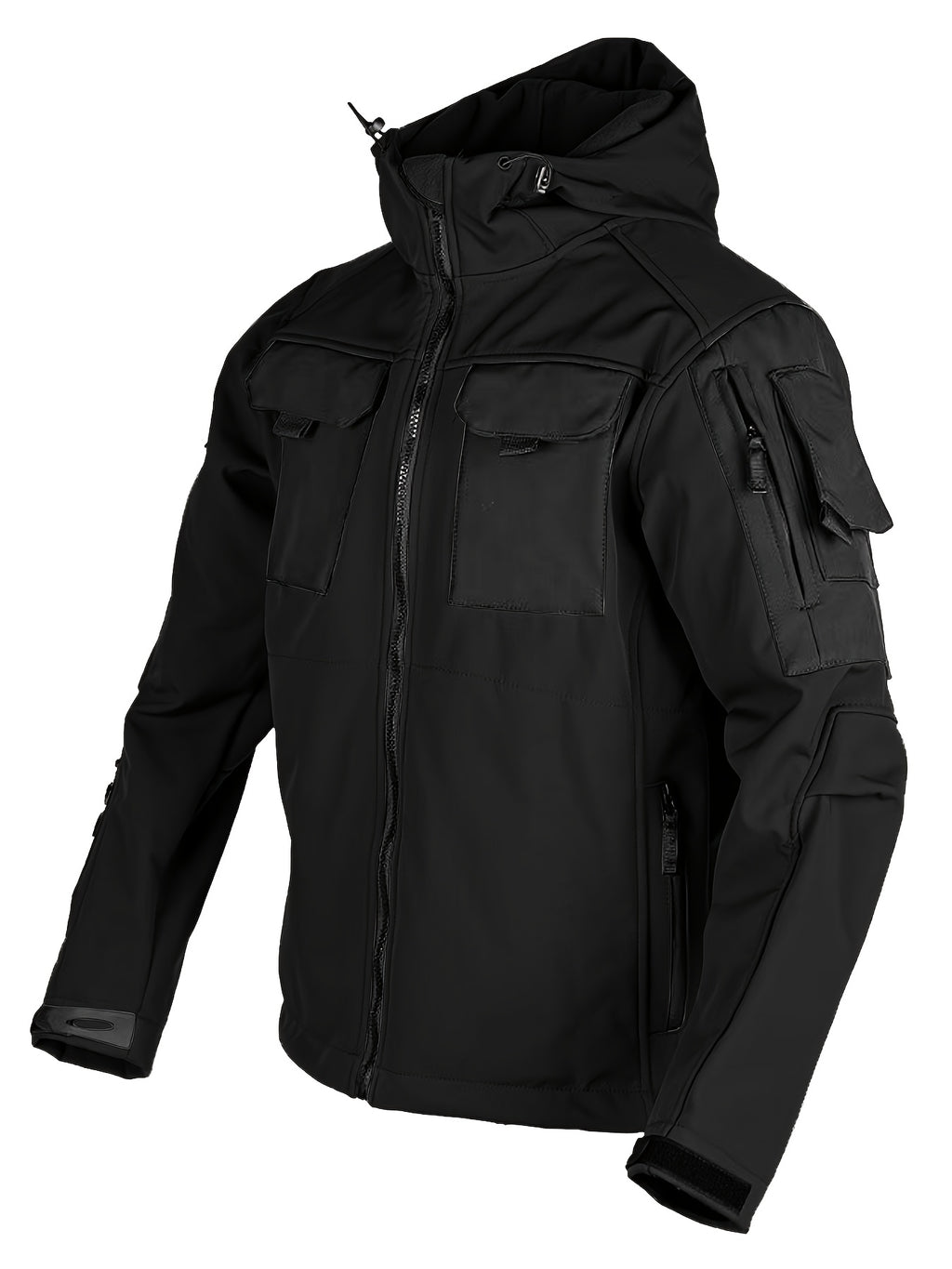 Winter Shark Skin Softshell Hooded Jacket Multi-pocket Tactical Windbreaker for Outdoor Adventures -lined Thermal Fabric Ideal for Snowy Weather and Hiking ExcursionsWinter Shark Skin Softshell Hooded Jacket Multi-pocket Tactical Windbreaker Fo