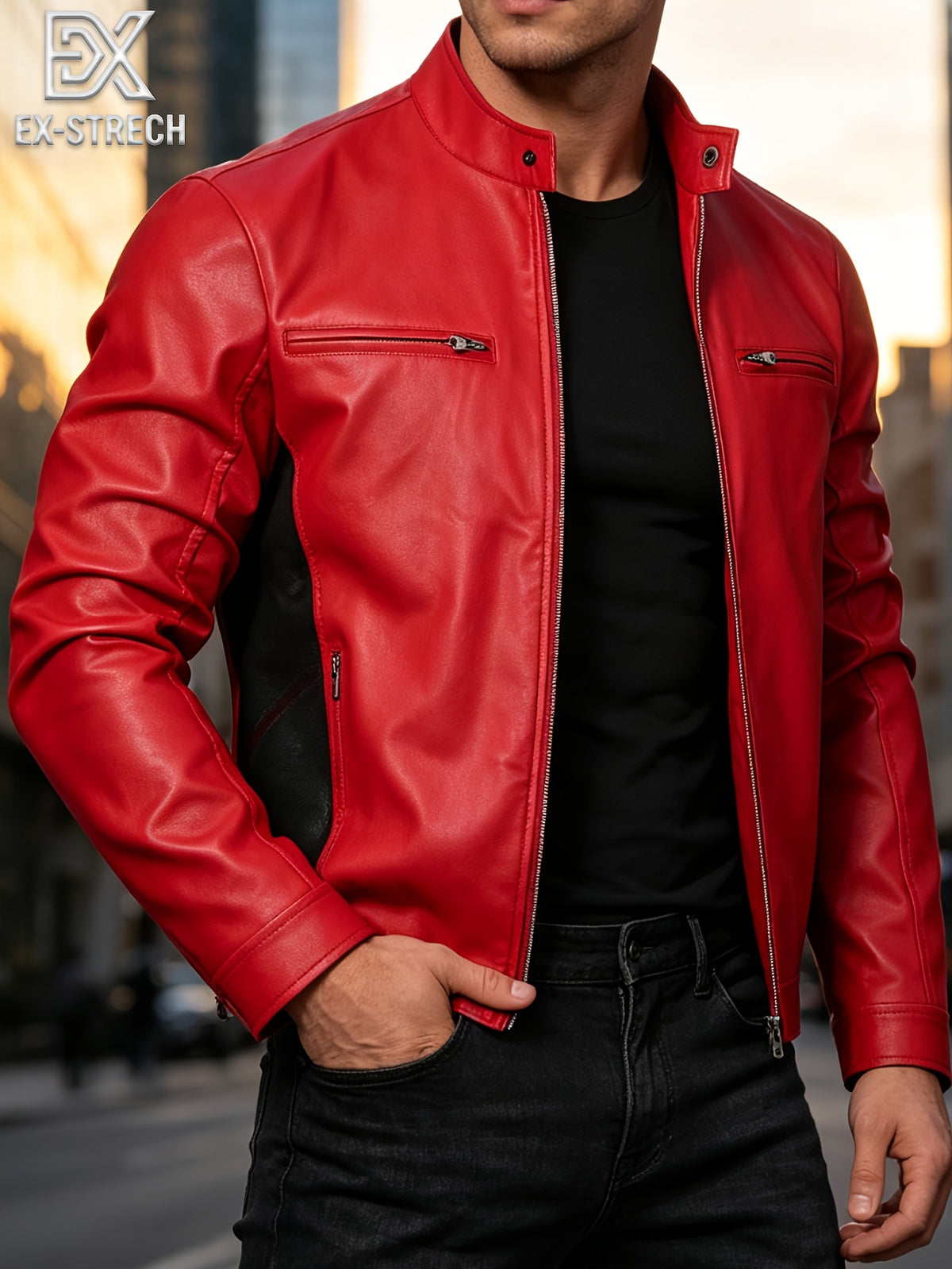 New Autumn/Winter Men's Jacket, European/American Style Motorcycle Jacket, Men's Stand Collar Windproof Winter Outerwear
