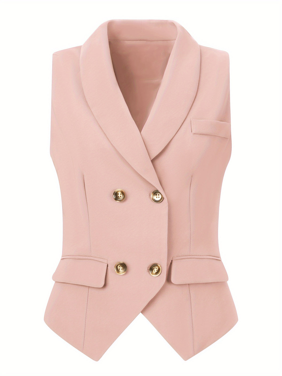 Women's Suit Vest Double Breasted Lapel Dressy Waistcoat Vest