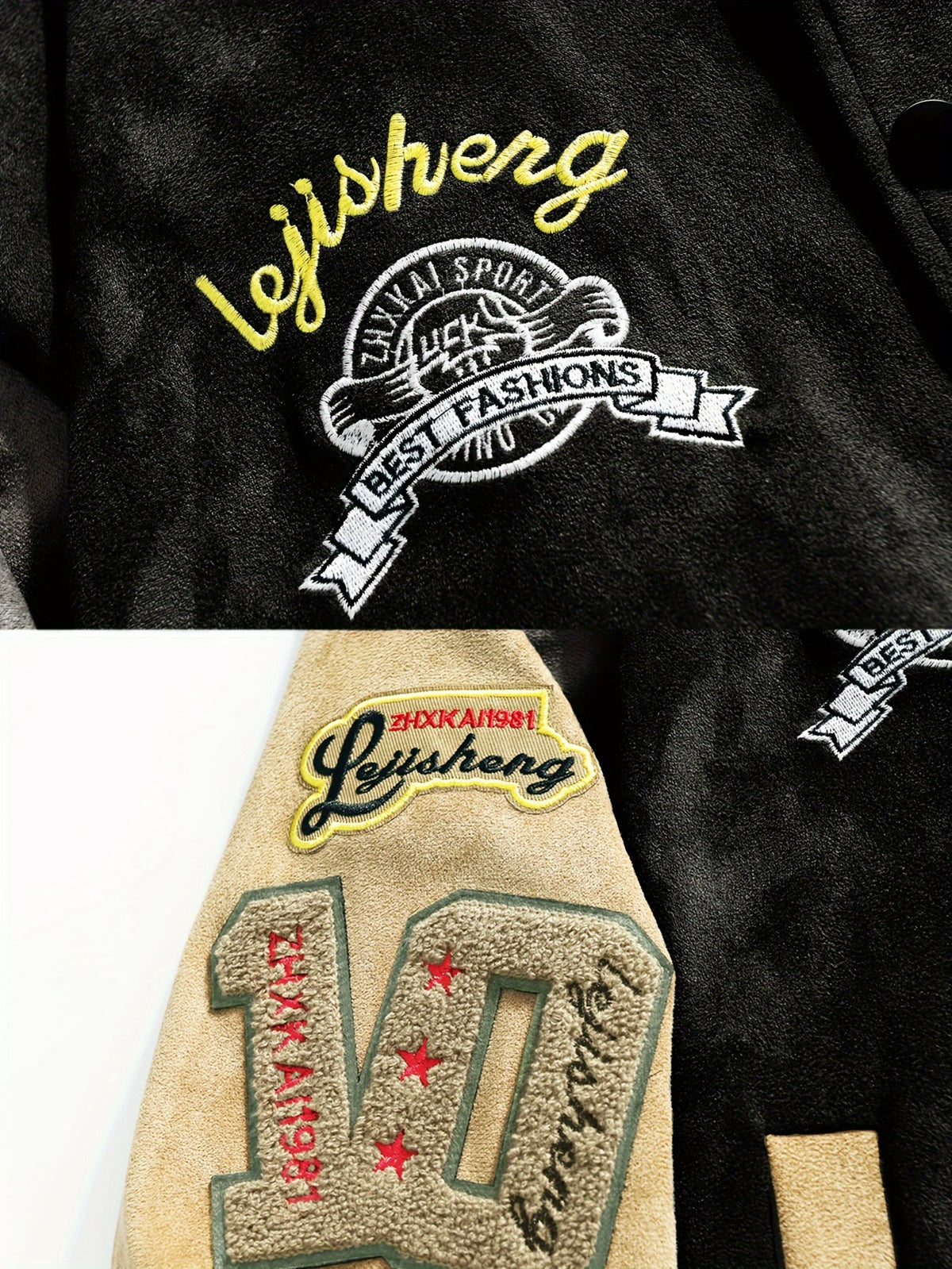 Men's and Women's High Street Embroidered Baseball Jacket with Stand-Up Collar, Trendy Short Trench Coat, Streetwear Brand Men's Jacket