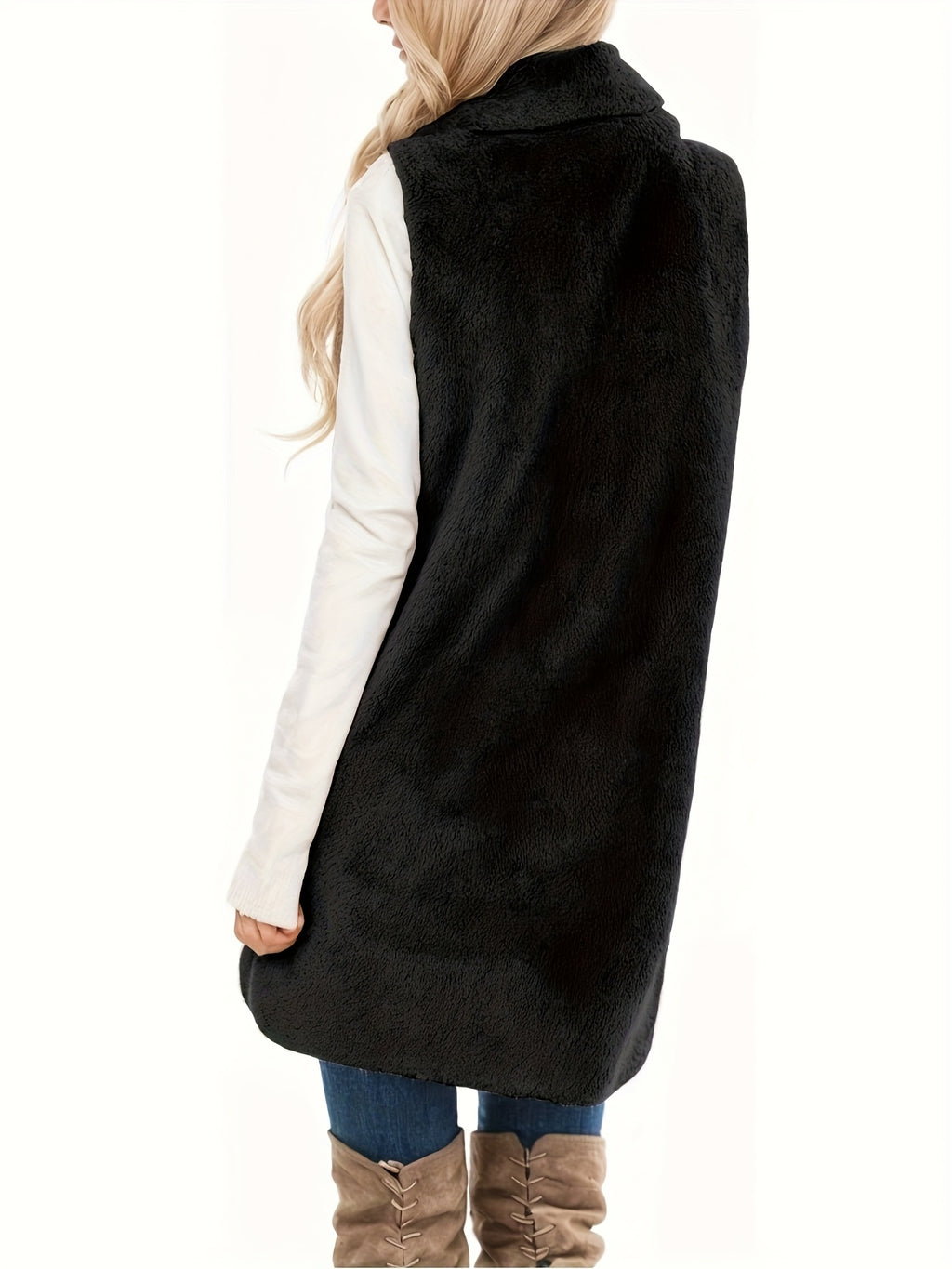 Autumn Winter Women'S Fleece Sleeveless Vest, Soft Warm Gilet, Casual Loose Fit, Perfect for Layering, Daily Wear, Office, Outdoor, Valentine'S Day And Easter Outfits, Women'S Stylish Winter Outerwear