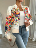Women'S Lightweight Casual Jacket - Vibrant Tie-Dye Print, Stand Collar, Zip-Up, Long Sleeve, Perfect for Spring/Fall, Spring Jacket | Vibrant Print Jacket | Zippered Jacket