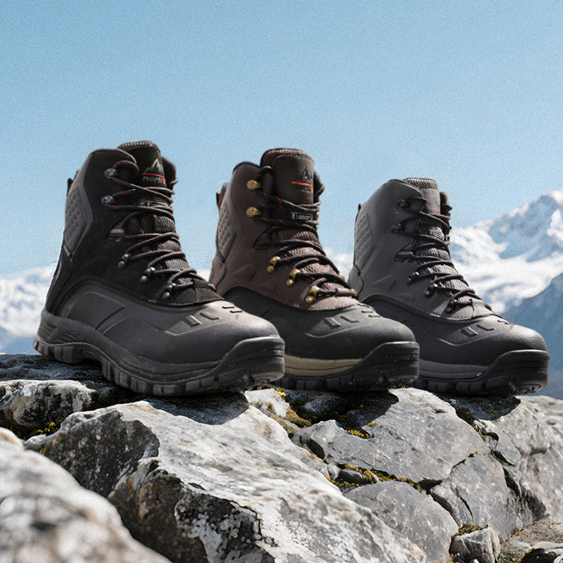 NORTIV 8 Men's Insulated Waterproof Construction Hiking Winter Snow Boots Winter Work Hunting Ice Fishing Trekking Outdoor Adventures