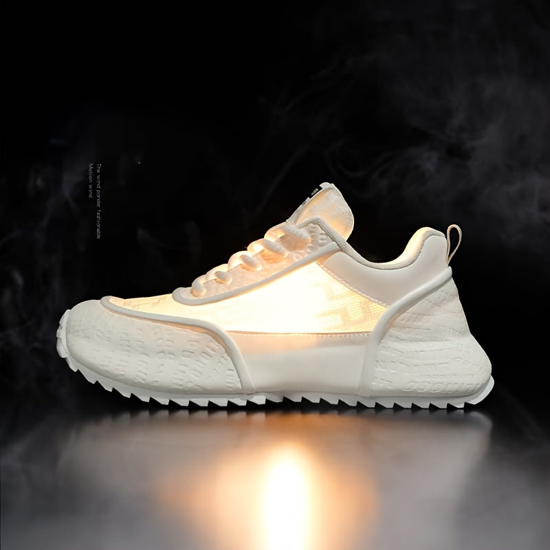 1 Pair Men'S Fashion Trendy Classic Versatile Outdoor Sports Running Shoes, Shoes Overall Blue And White, Thick Sole, Suitable for Fashion And Trendy People'S Daily Commuting And Outdoor Leisure Wear