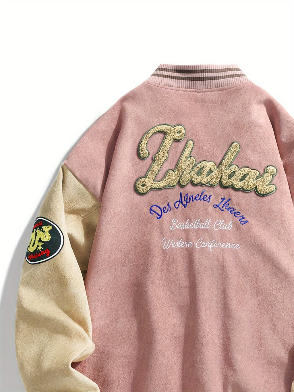 Men's and Women's High Street Embroidered Baseball Jacket with Stand-Up Collar, Trendy Short Trench Coat, Streetwear Brand Men's Jacket