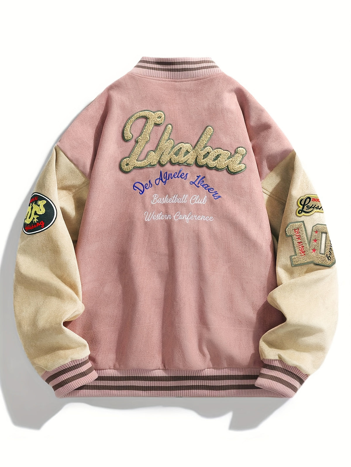 Men's and Women's High Street Embroidered Baseball Jacket with Stand-Up Collar, Trendy Short Trench Coat, Streetwear Brand Men's Jacket