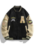 Men's and Women's High Street Embroidered Baseball Jacket with Stand-Up Collar, Trendy Short Trench Coat, Streetwear Brand Men's Jacket
