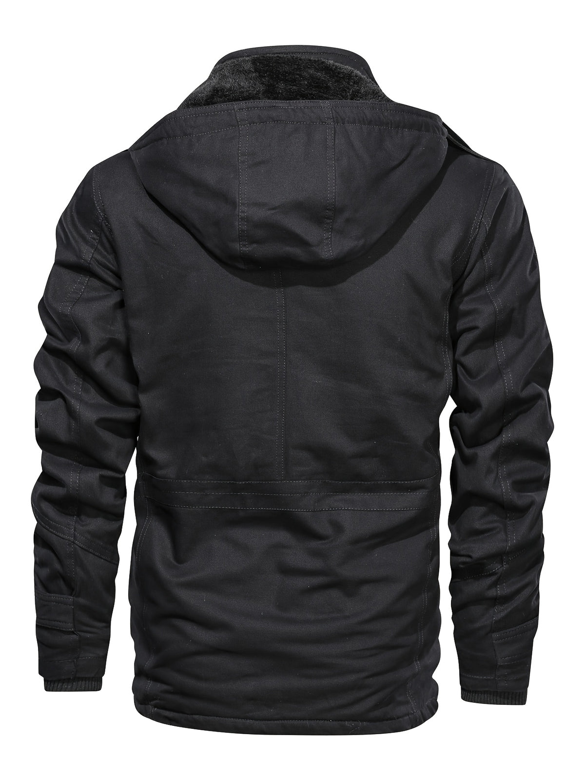 Men'S Thick Winter Hooded Jacket in a Vintage Style Made of 100% - Warm, Durable, And Featuring Multiple Pockets | Perfect for Hiking, Hunting, Traveling, And Casual Wear | Snap Button Closure, Long Sleeves