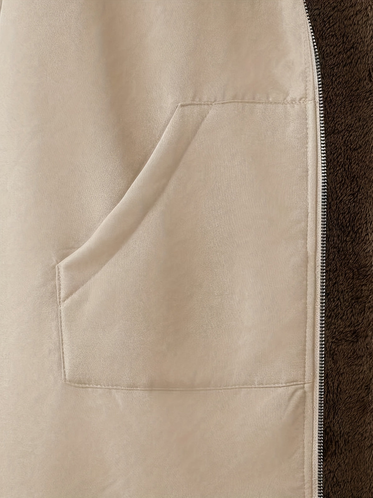 Solid Color Thermal Lined Hooded Jacket for Autumn/Winter Warmth and Casual Wear