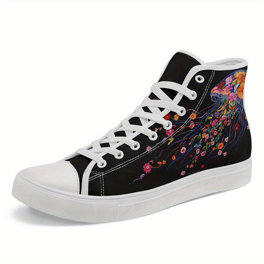 Men's Plus Size High-Top Casual Sneakers, Starry Artistic Print Lightweight Shoes for Street Style & Everyday Comfort, Unisex All-match Shoes for Daily Wear