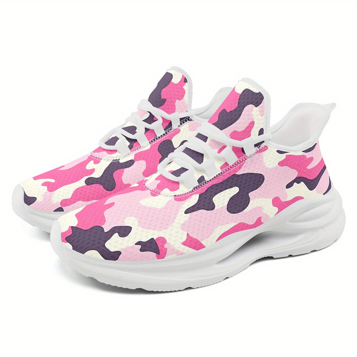 Men'S Plus Size Camouflage Sneakers, Stylish Chunky Athletic Footwear, Breathable Lightweight Running Shoes for Street Style, Casual Walking Footwear with Midsole Suspension Features