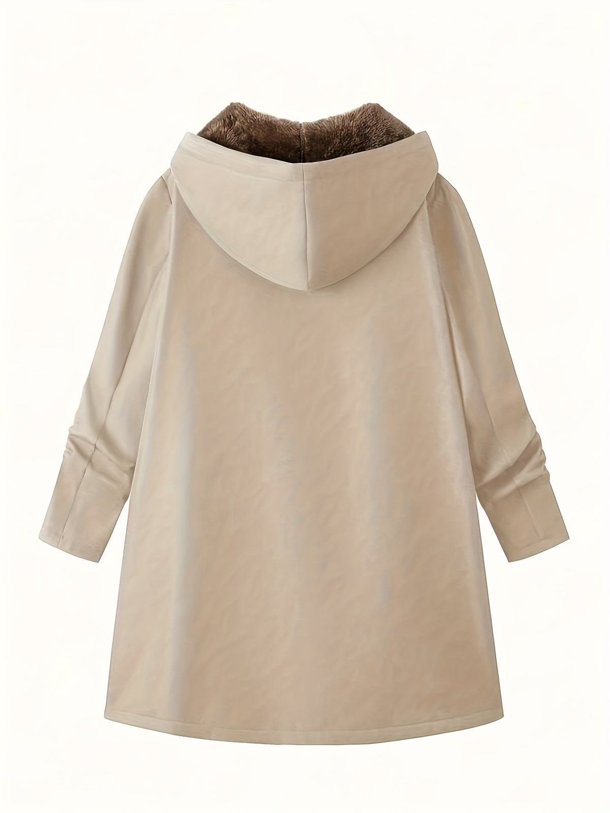 Solid Color Thermal Lined Hooded Jacket for Autumn/Winter Warmth and Casual Wear