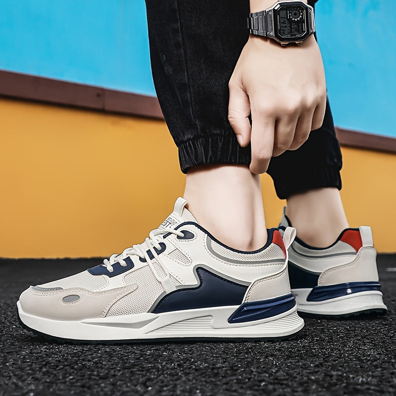 [Men's Sports Shoes] Mesh Summer Men's Casual Trendy Sports Shoes - Breathable Running Sneakers for Students with Thick-Sole Dad Shoes