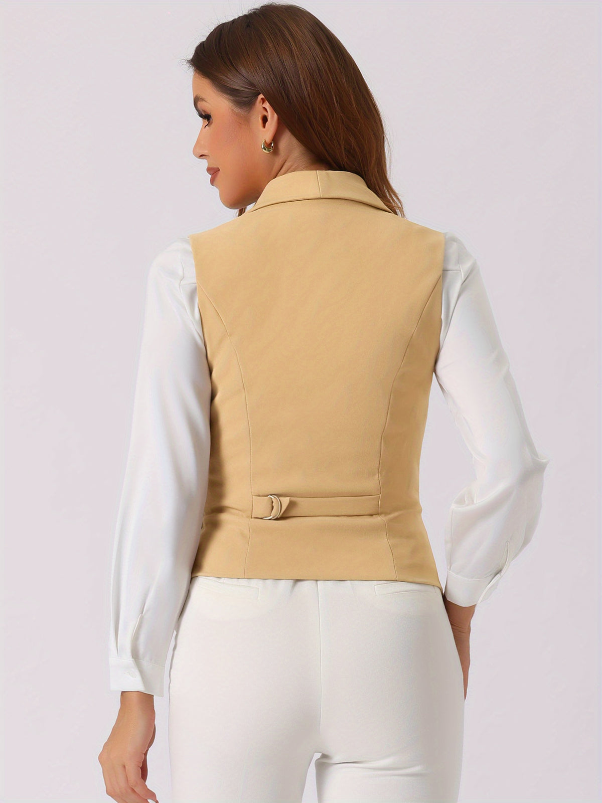 Women's Suit Vest Double Breasted Lapel Dressy Waistcoat Vest