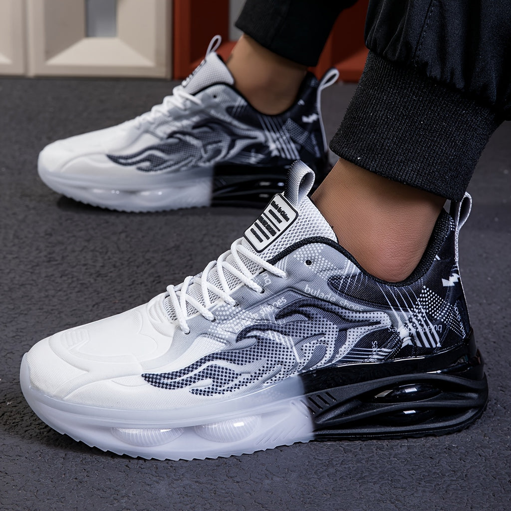 Men's Breathable Low-Top Sneakers - Soft Sole Lace-Up Training Shoes Suitable for, Gym, Walking & Daily Wear - Minimalist Casual Sneakers with Cushioned PVC Sole - Year-Round Outdoor & Indoor Sneakers (Brand)