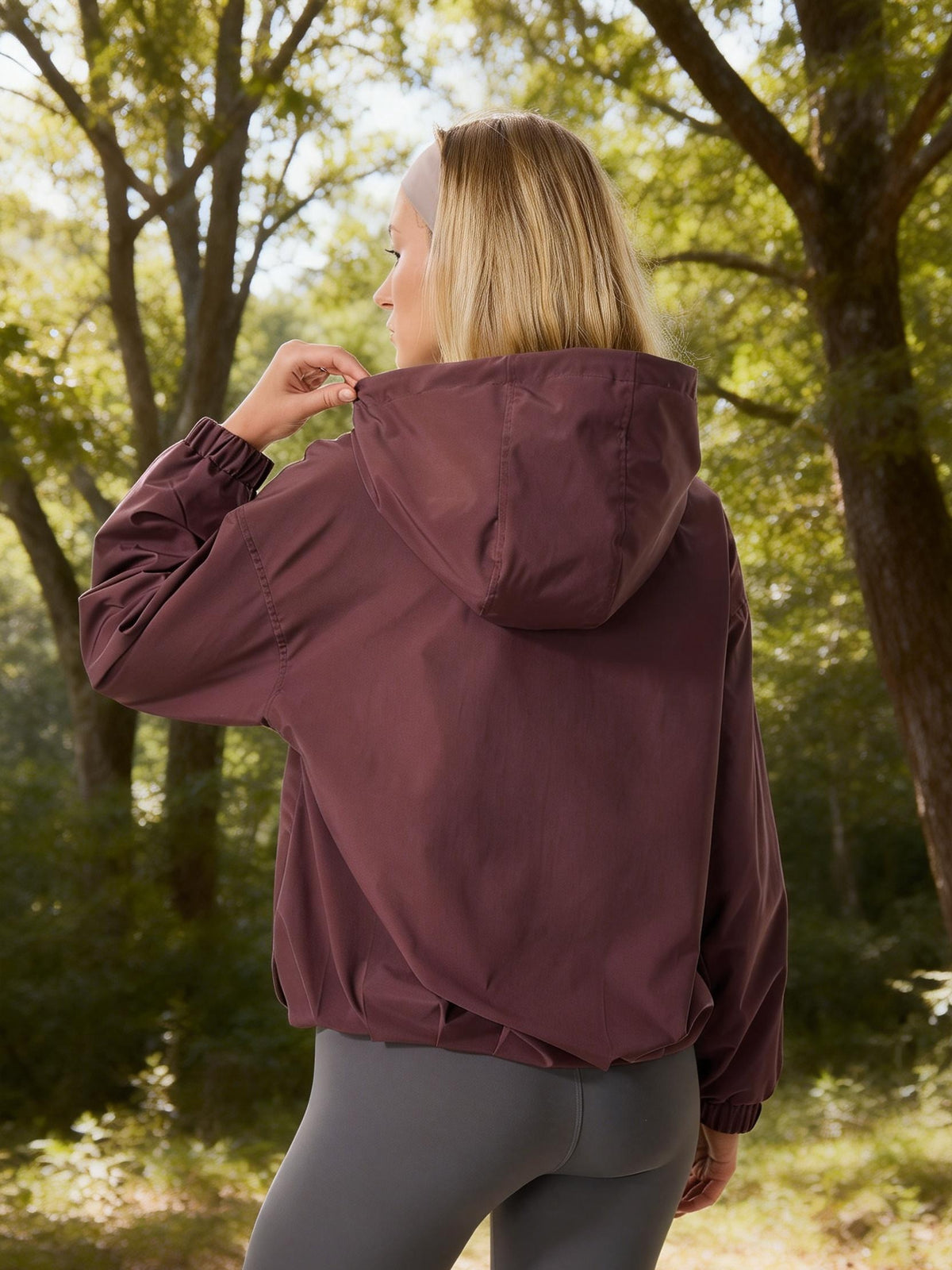 Women'S Casual Zip-Up Jacket, Loose Drawstring Hooded Coat, Spring/Autumn New Style, Easy Design Comfortable All-Match, Easily Blends Into Street, Casual, Light Outdoor And Other Dressing Styles, Easy to Put on And Off, Convenient for Daily