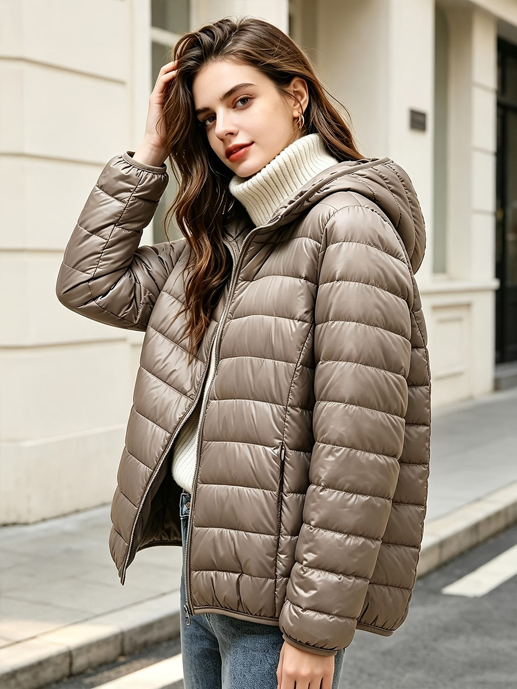 Winter Down Jacket Women'S Short Lightweight Thickened Korean Version Outfit Hot White Duck Down Warm Coat