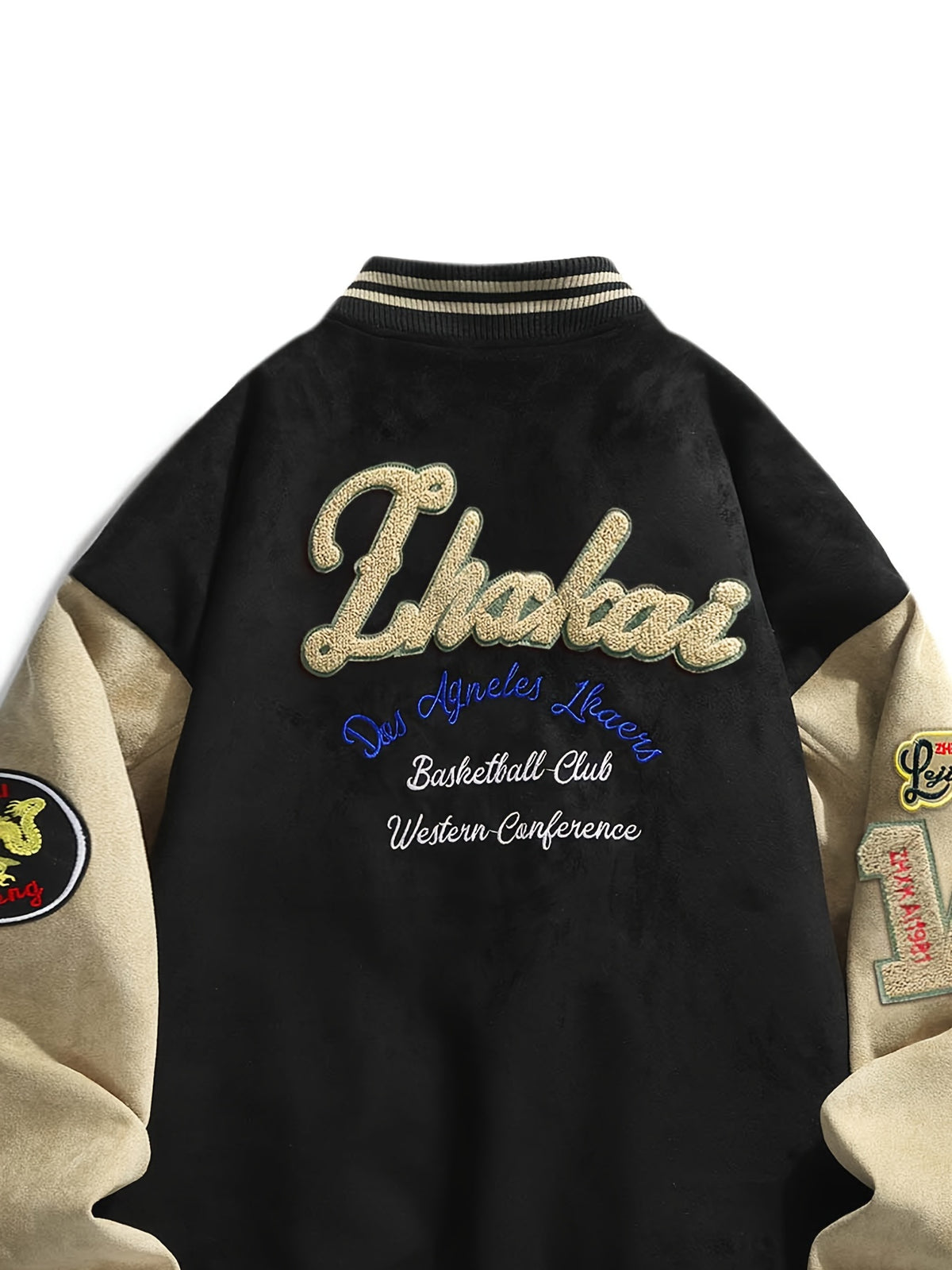 Men's and Women's High Street Embroidered Baseball Jacket with Stand-Up Collar, Trendy Short Trench Coat, Streetwear Brand Men's Jacket