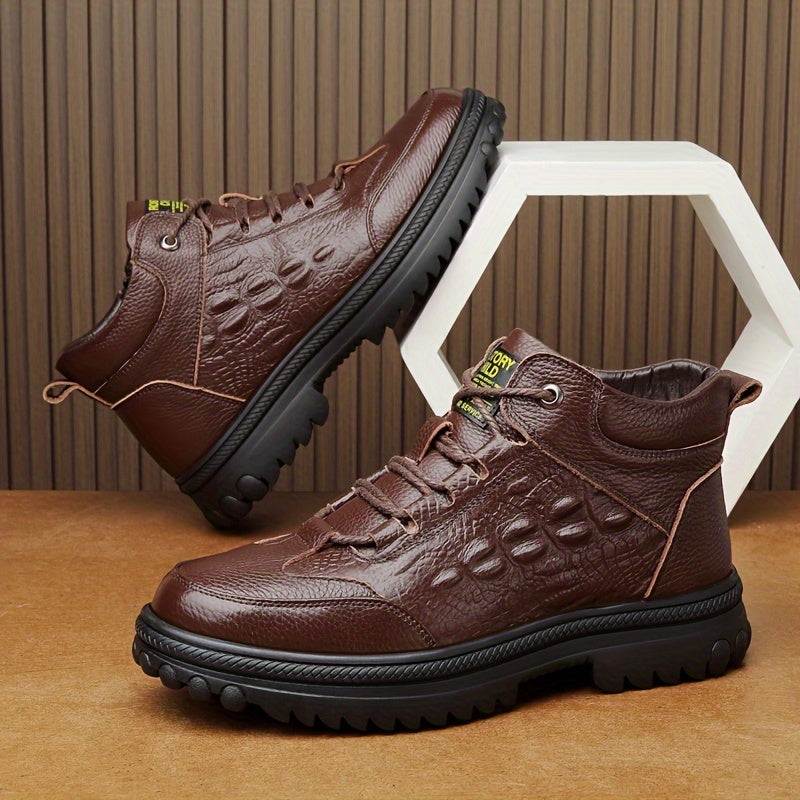 Genuine Leather Premium Fleece-Lined Comfortable Warm Boots Snow Boots