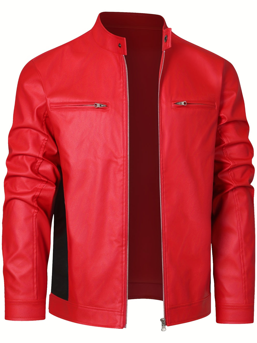 New Autumn/Winter Men's Jacket, European/American Style Motorcycle Jacket, Men's Stand Collar Windproof Winter Outerwear