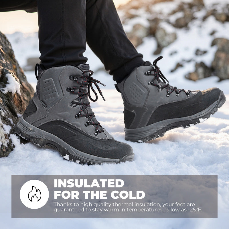 NORTIV 8 Men's Insulated Waterproof Construction Hiking Winter Snow Boots Winter Work Hunting Ice Fishing Trekking Outdoor Adventures