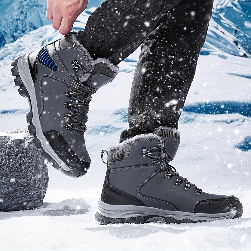 Men's Winter Snow Boots, High Quality and Slip-Resistant, Comfortable with Lining, Warm Outdoor Casual Sports Shoes